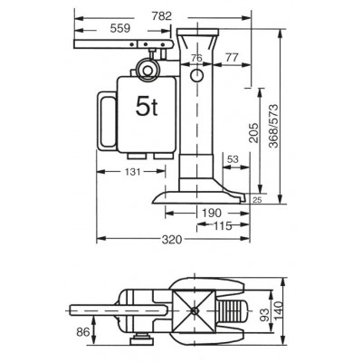 Hand-Hydraulischer Maschinenheber 5.000 kg