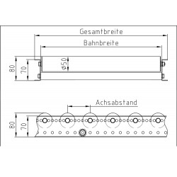 Leicht-Rollenbahn Kurve 90°mit verzinkten Stahlrohr-Tragrollen 2