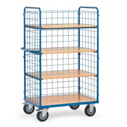 Etagenwagen mit Drahtgitterwänden und Rückwand FETRA - Traglast 600 kg