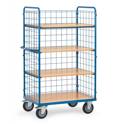 Etagenwagen mit Drahtgitterwänden und Rückwand FETRA - Traglast 600 kg
