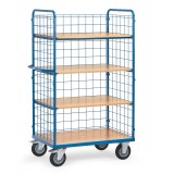 Etagenwagen mit Drahtgitterwänden und Rückwand FETRA - Traglast 600 kg
