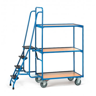 Kommissionierwagen mit 4 Trittstufen FETRA - Traglast 250 kg