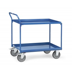 Tischwagen mit Stahlblechwannen mit vertikalem Schubbügel FETRA - Traglast 400 kg