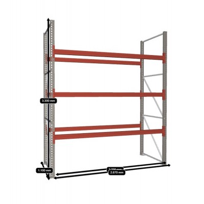 Palettenregal META Grundregal - 4 Lagerebenen - 12 Stellplätze