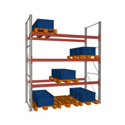 Palettenregal META Grundregal - 4 Lagerebenen - 12 Stellplätze
