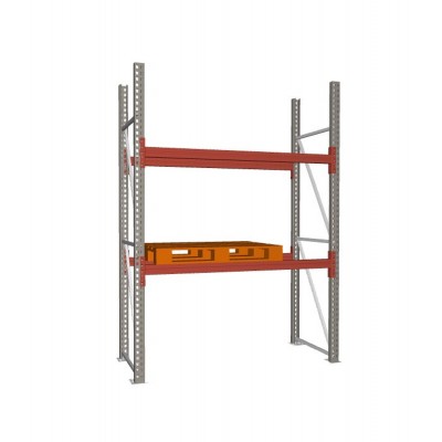 Palettenregal META Grundregal - 3 Lagerebenen - 6 Stellplätze - Quereinlagerung