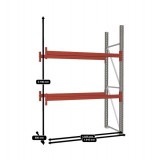 Palettenregal META Anbauregal - 3 Lagerebenen - 1.825 mm Regallänge - Quereinlagerung