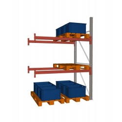 Palettenregal META Anbauregal - 3 Lagerebenen - 6 Stellplätze - Längseinlagerung 2