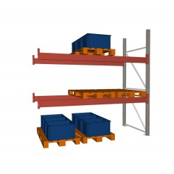 Palettenregal META Anbauregal - 3 Lagerebenen - 9 Stellplätze - Längseinlagerung 2