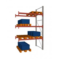 Palettenregal META Anbauregal - 4 Lagerebenen - 8 Stellplätze - Längseinlagerung 2