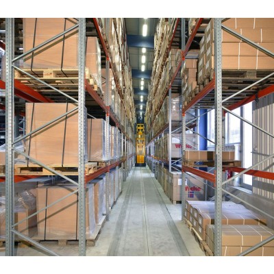 Palettenregal META Anbauregal - 3 Lagerebenen - 2.700 mm Regallänge - Quereinlagerung