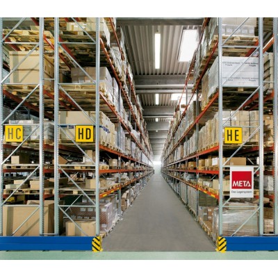 Palettenregal META Anbauregal - 4 Lagerebenen - 8 Stellplätze - Längseinlagerung