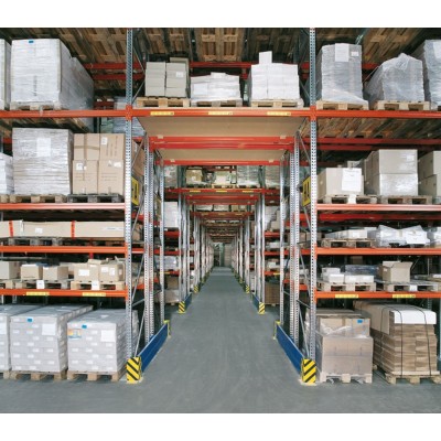 Palettenregal META Anbauregal - 4 Lagerebenen - 8 Stellplätze - Längseinlagerung