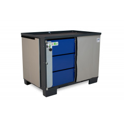 Wetterschutz für System-Gitterboxen LCP mit Blechwänden 2