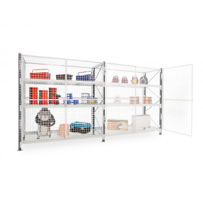 Weitspannregal mit Gitterböden - Epsivol - allseitig geschlossen - Tiefe 600 mm