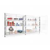 Weitspannregal mit Gitterböden - Epsivol - allseitig geschlossen - Tiefe 600 mm