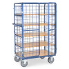 Etagenwagen mit Drahtgitterwänden und Rückwand FETRA - Traglast 600 kg