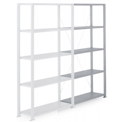 Fachbodenregal mit Stahlblechböden - Stecksystem - Adaptiv verzinkt - Tiefe 500 mm