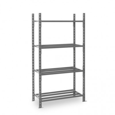 Fachbodenregal Fli 50 mit Stahlrohrböden Typ 500 - Stecksystem - Tiefe 400 mm