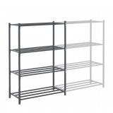 Fachbodenregal Fli 50 mit Stahlrohrböden Typ 250 - Stecksystem - Tiefe 400  mm