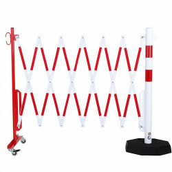 Scherengitter mit Sperrpfosten und mobiler 8-eckiger Fußplatte