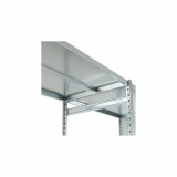 Fachboden-Steckregal mit Blechböden - Epsilon geschlossener Rahmen - Tiefe 388 mm verzinkt