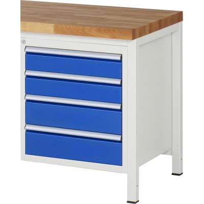 Unterbau-Container für Schwerlastwerkbank - 4 Schubladen