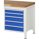 Unterbau-Container für Schwerlastwerkbank - 5 Schubladen