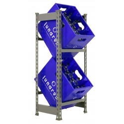 Getränkekistenregal - 400 mm, grau, 1.800 mm 2