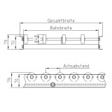 Leicht-Röllchenbahn Kurve 90°- Stahl-Röllchen
