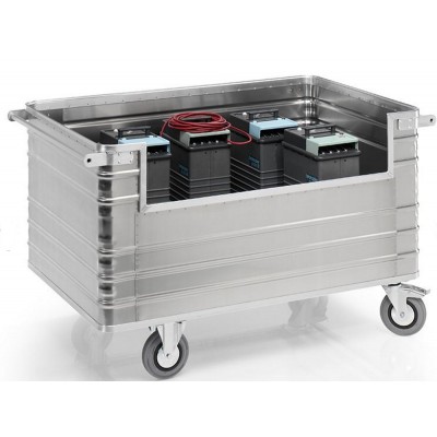 Alu-Transportwagen mit Seitenwandausschnitt - 250 mm hoch