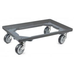 Transportroller Offen | 2 Lenk- und 2 Bremsrollen Gummi 2