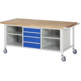 Mobile Werkbank - 4 Schubladen, 2 Fachböden