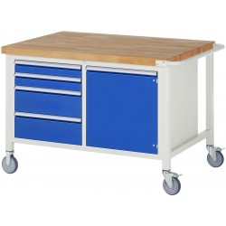 Mobile Werkbank - 4 Schubladen, 1 Flügeltür