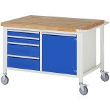 Mobile Werkbank - 4 Schubladen, 1 Flügeltür