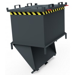 Automatischer Klappbodenbehälter, Deckel, Zentrierwänden, Kranösen - Füße