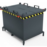 Automatischer Klappbodenbehälter, Deckel, Zentrierwänden, Kranösen - Füße