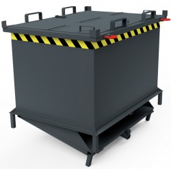 Automatischer Klappbodenbehälter, Deckel, Zentrierwänden, Kranösen - Füße 2