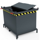 Automatischer Klappbodenbehälter, Deckel, Zentrierwänden, Kranösen - Füße