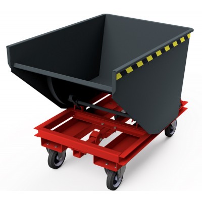 Selbstkipper mit automatischer Auslösefunktion - mit Radunterbau, Traglast bis 1.300 kg