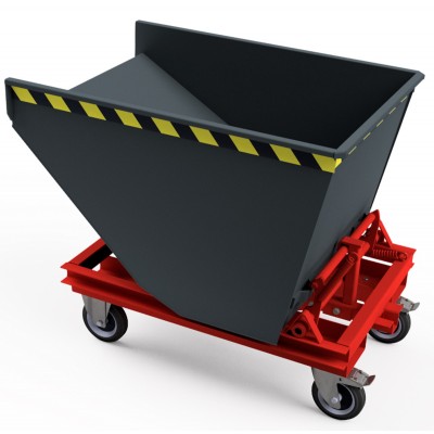 Selbstkipper mit automatischer Auslösefunktion - mit Radunterbau, Traglast bis 1.300 kg
