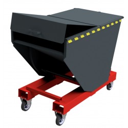 Selbstkipper leicht mit Vollgummi-Radsatz, Deckel halb, Schubbügel, Ablaufhahn, Herausnehmbarer Siebboden, flüssigkeitsdicht 2