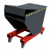 Selbstkipper leicht mit Vollgummi-Radsatz, Deckel halb, Schubbügel, Ablaufhahn, Herausnehmbarer Siebboden, flüssigkeitsdicht