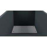 Selbstkipper mit Hebelrolleraufnahme, Deckel halb, Ablaufhahn, Herausnehmbarer Siebboden