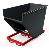 Selbstkipper mit Palettenunterbau, Sieb direkt vor dem Kugelablaufhahn, Mulde flüssigkeitsdicht