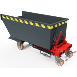 Kompakt-Kippbehälter 300, Seilzugauslösung, Hydraulische Kippbremse, Polyurethan-Radsatz 2