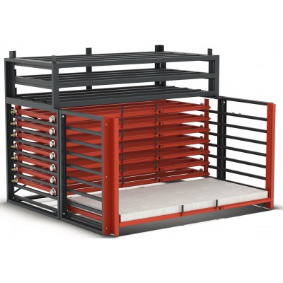 Schubfachregal für Bleche - ohne Tiefenauflagen