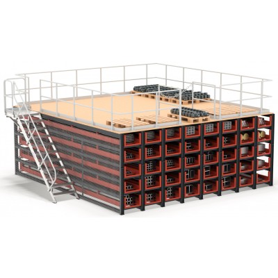 Wabenregal ausziehbar - Tiefe 6.600 mm