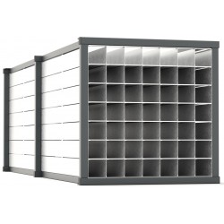 Wabenregal starr - Tiefe 3.000 mm