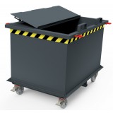 Automatischer Klappbodenbehälter, Deckel, Zentrierwänden, Kranösen - Räder